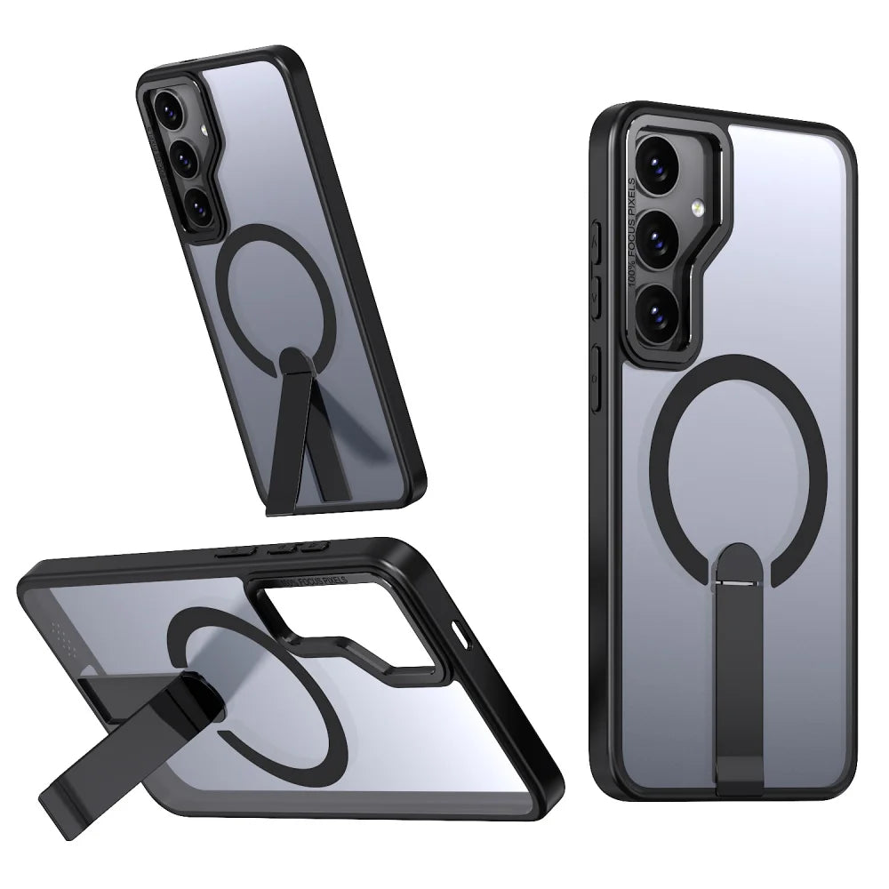Coque Transparente Magsafe avec Support – Plusieurs Couleurs pour Samsung S26 / S25 / S24 / S23 Ultra / Plus / S24 FE