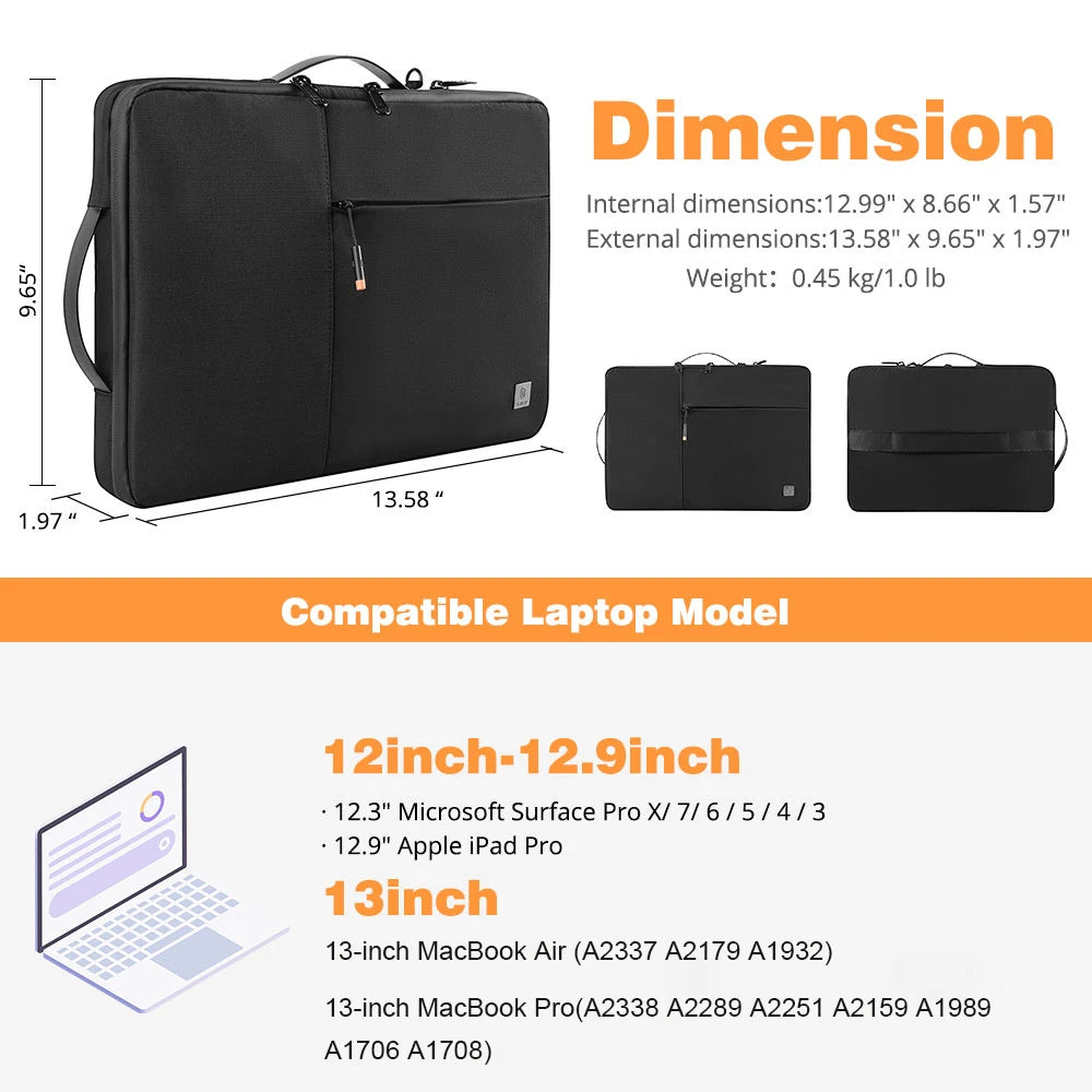 WIWU Housse PC Double Couche Imperméable avec Organisation Intelligente pour MacBook