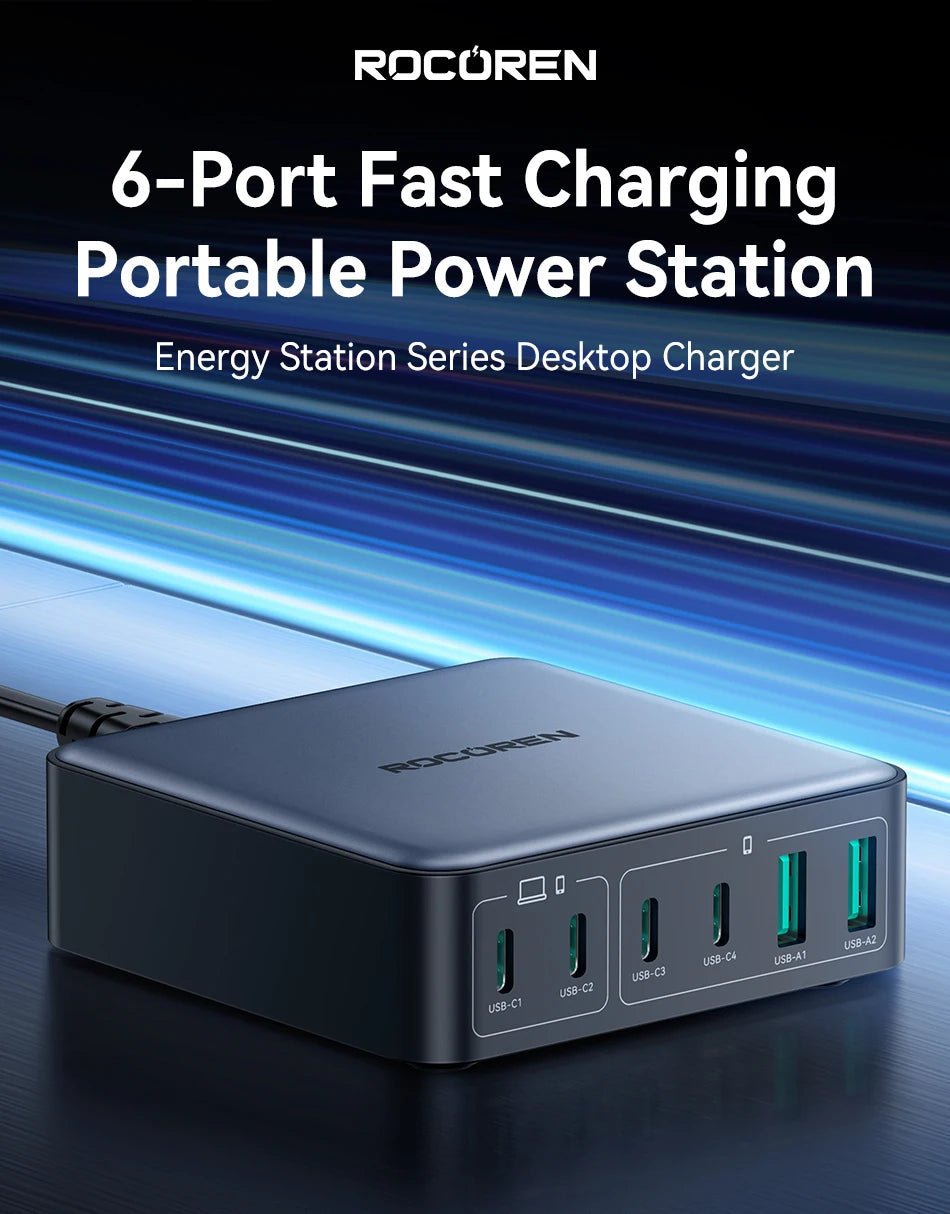 Chargeur Rocoren 270W multifonction (6‑en‑1) Station d’alimentation