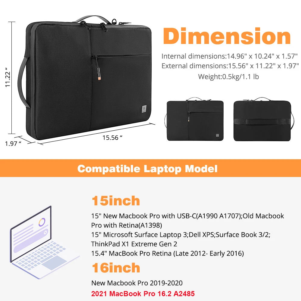 WIWU Housse PC Double Couche Imperméable avec Organisation Intelligente pour MacBook