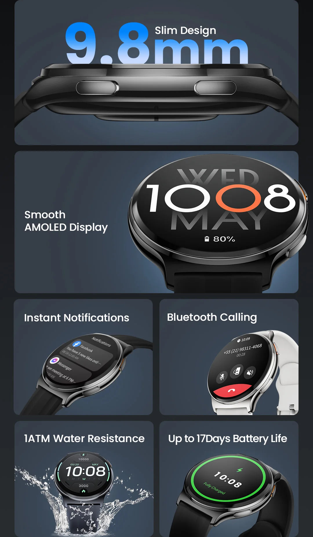 Haylou Solar Lite 2 – Montre Connectée AMOLED 1,43"