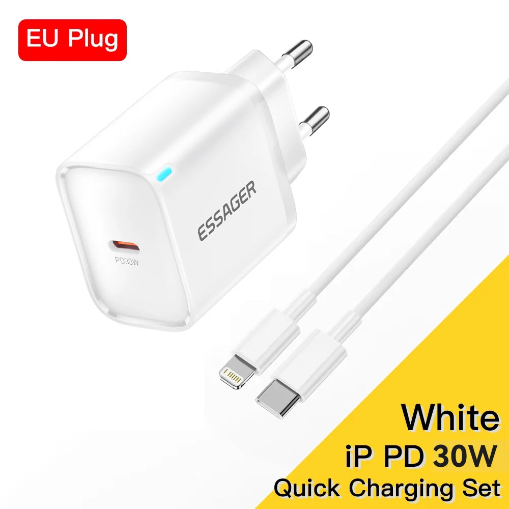 Essager Mini 30W Type‑C – Chargeur compatible avec tous les téléphones
