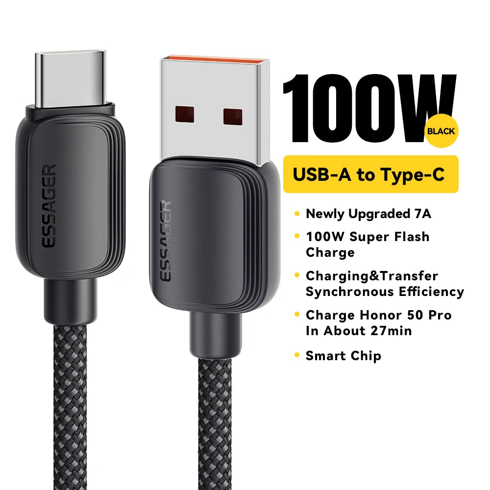 Câble ESSAGER 7A 100W USB A - Type‑C