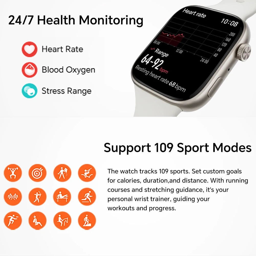 HONOR Watch X5i  Smartwatch AMOLED 1,97" – Appels Bluetooth & Suivi Santé 24/7