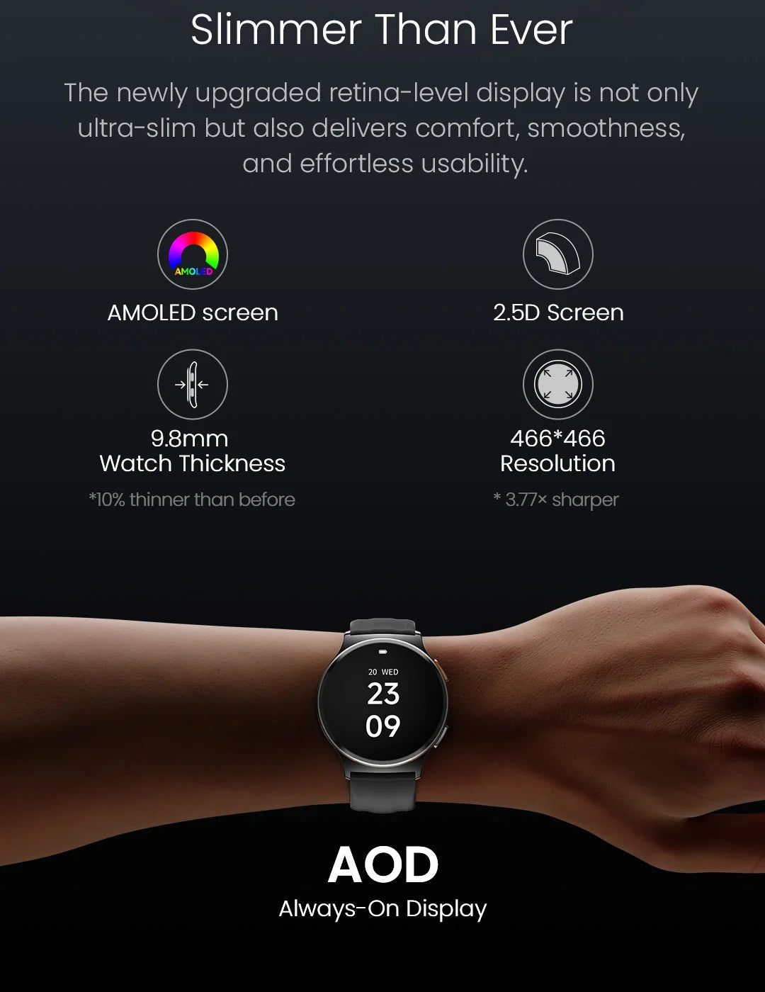 Haylou Solar Lite 2 – Montre Connectée AMOLED 1,43"