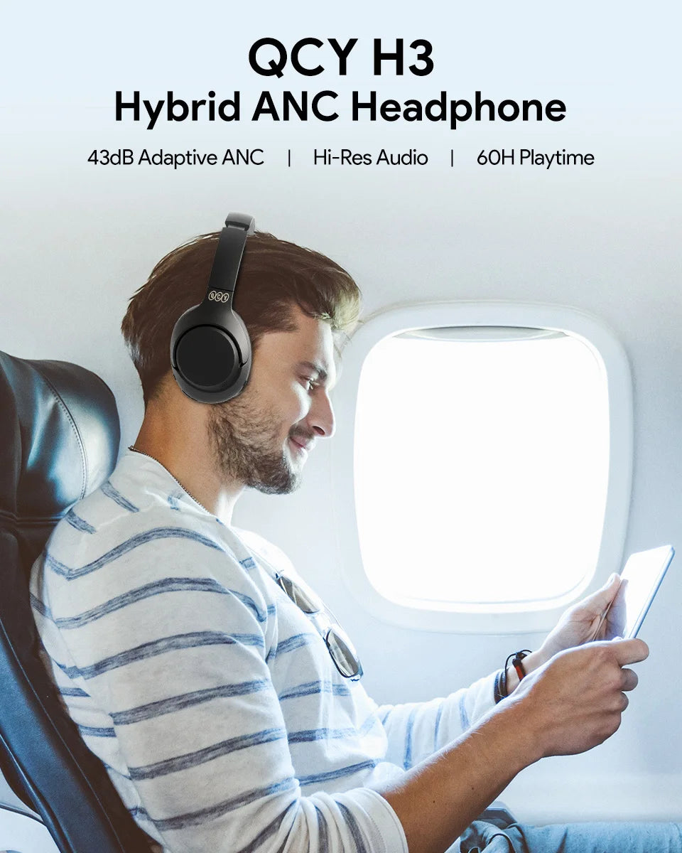 QCY H3 Hi-Res Audio Headphones for Gaming, Music and Calls.