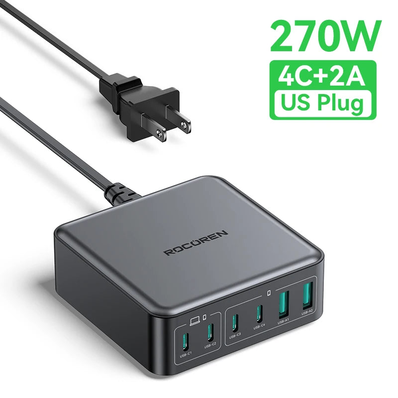Chargeur Rocoren 270W multifonction (6‑en‑1) Station d’alimentation