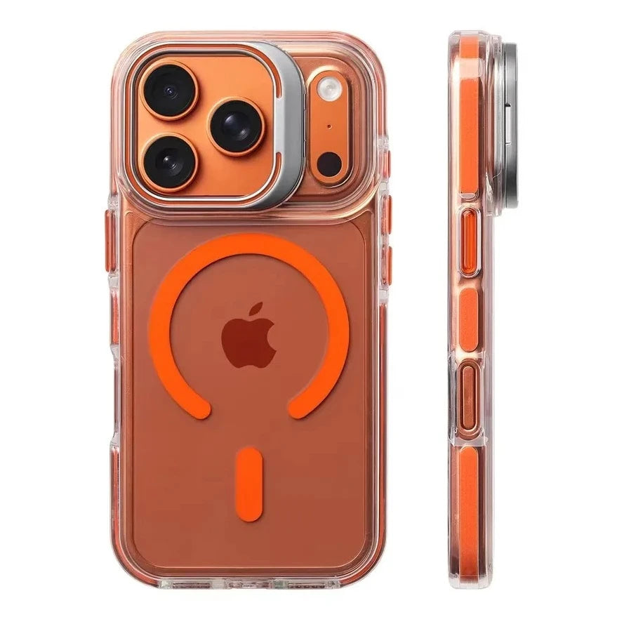 Coque Transparente MagSafe avec Support Rotatif pour iPhone 12 à 17