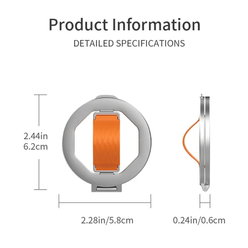 Support magnétique de téléphone rotatif à 360° avec anneau pliable en métal