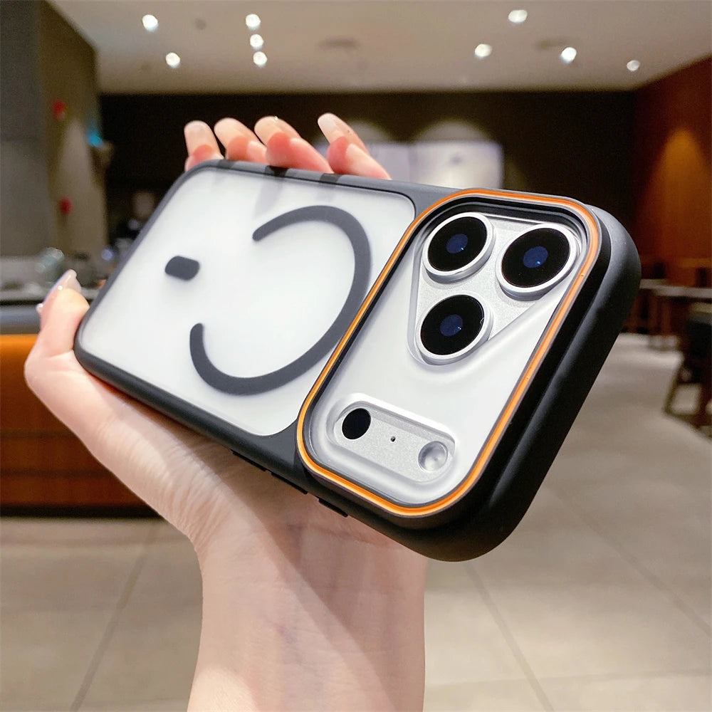 Coque transparente mate givrée compatible MagSafe en TPU magnétique pour iPhone