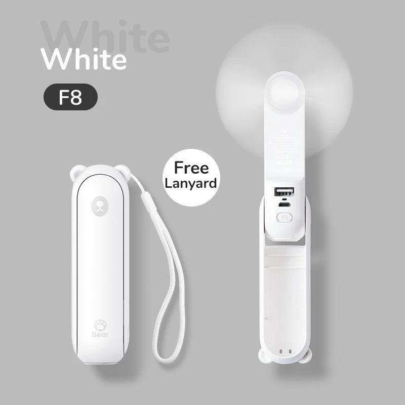 Ventilateur Portable JISULIFE F8X et F8 Rechargeable USB-C 3 en 1 | Batterie Externe & Lampe LED