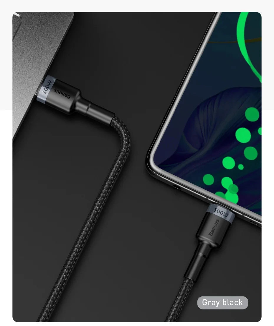 Baseus USB Type C To USB C Cable 100W/5A PD Fast Charging