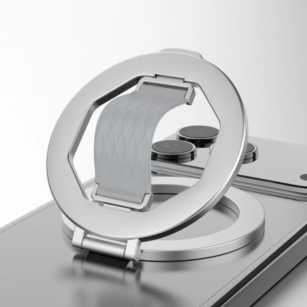 Support magnétique de téléphone rotatif à 360° avec anneau pliable en métal