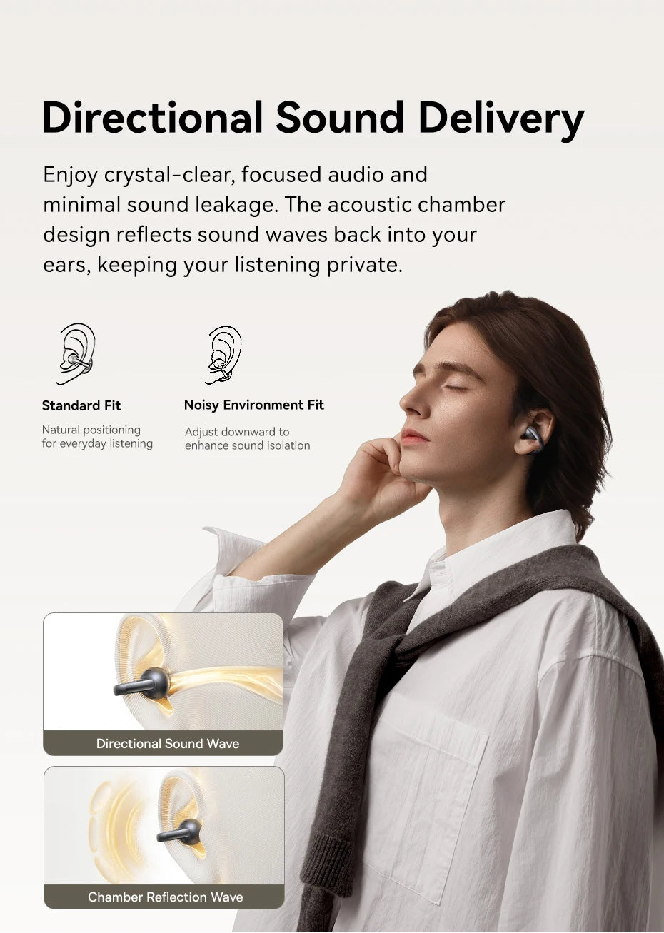Baseus MC1 Pro Open-Ear TWS Wireless Earbuds – Bluetooth 6.0, IP67, 40H Battery, ENC 4-Mic, SuperBass 2.0