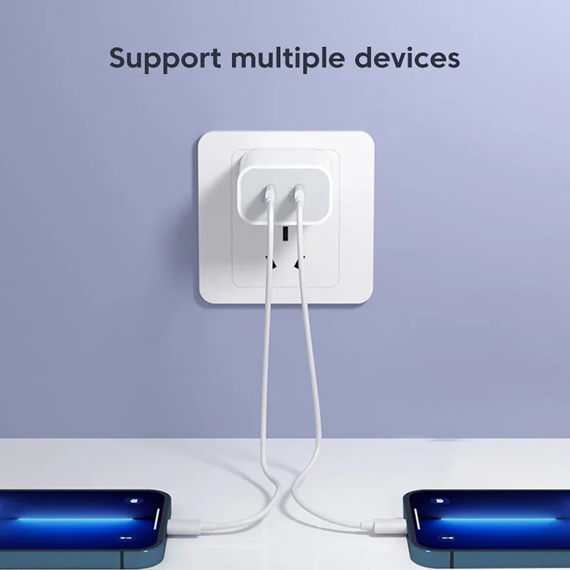 Chargeur OLAF rapide 40W Avec deux sorties USB‑C‑C PD QC3.0 avec câble Type‑C vers Type‑C