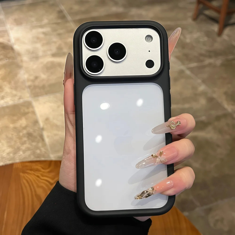 Coque transparente cristal pour iPhone compatible avec tous les modèles d’iPhone 11 à 17 Pro Max.