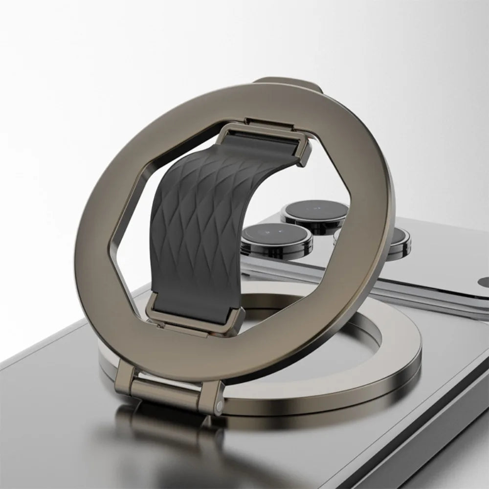 Support magnétique de téléphone rotatif à 360° avec anneau pliable en métal