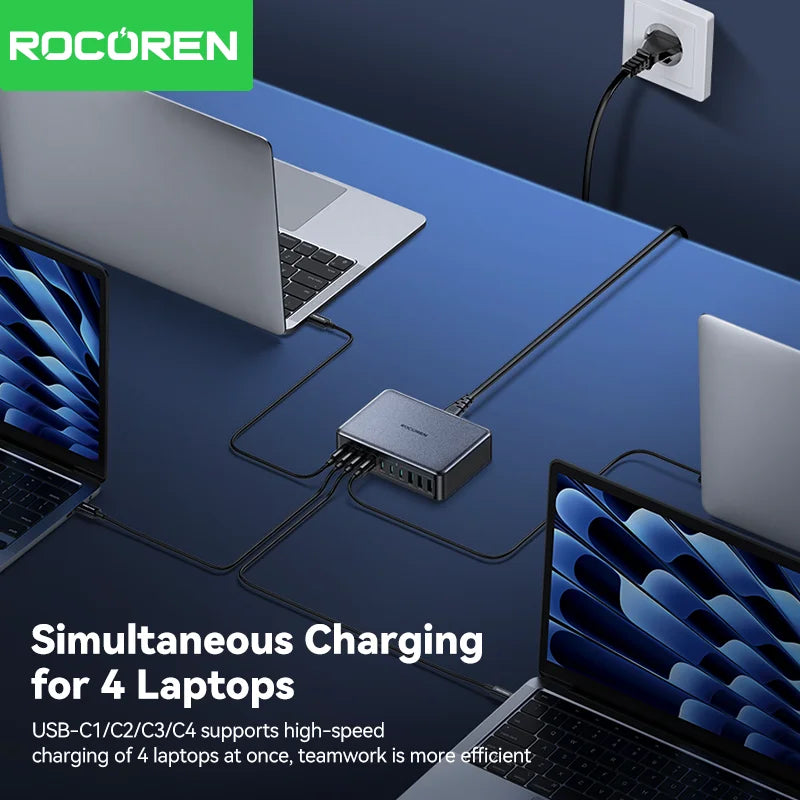 Rocoren Energy Station 400W – Chargeur GaN USB‑C 10‑en‑1 Portable pour Bureau