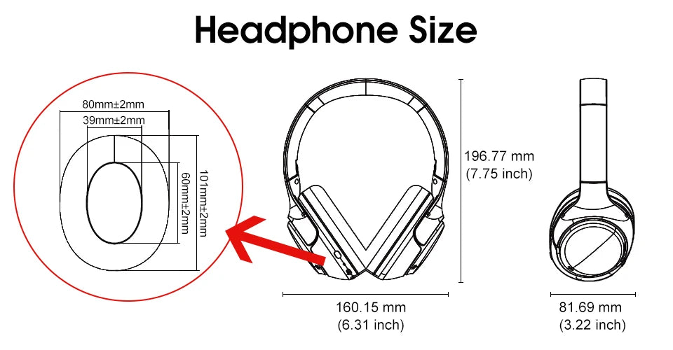 QCY H3 Hi-Res Audio Headphones for Gaming, Music and Calls.