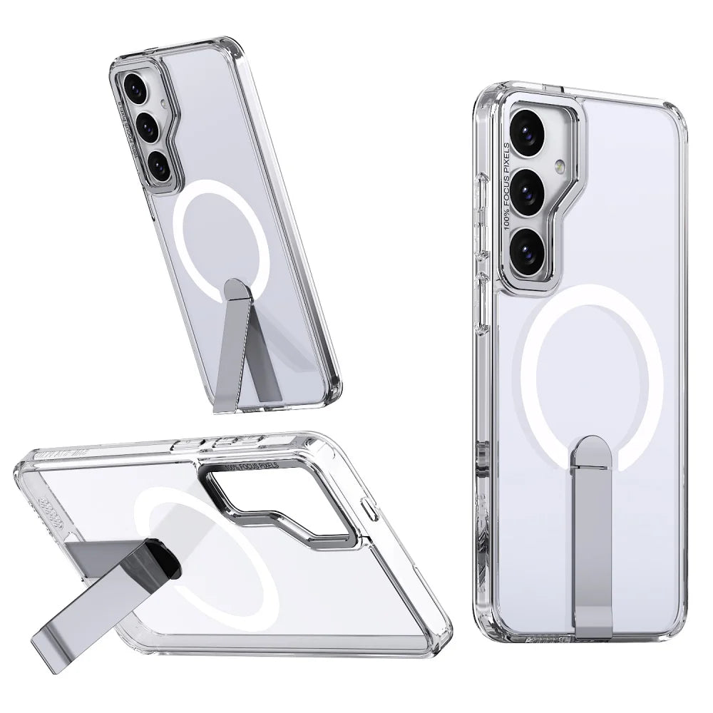 Coque Transparente Magsafe avec Support – Plusieurs Couleurs pour Samsung S26 / S25 / S24 / S23 Ultra / Plus / S24 FE