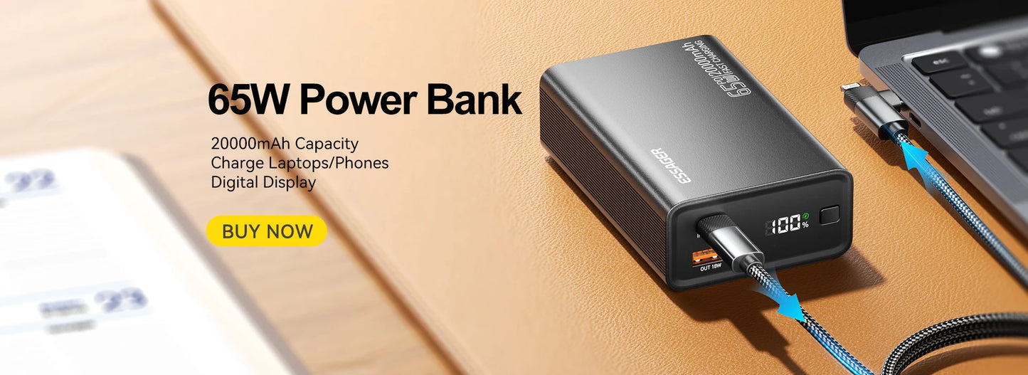 Essager Power Bank Magnétique Sans Fil 20W 5000mAh Ultra‑Fin, Batterie Externe