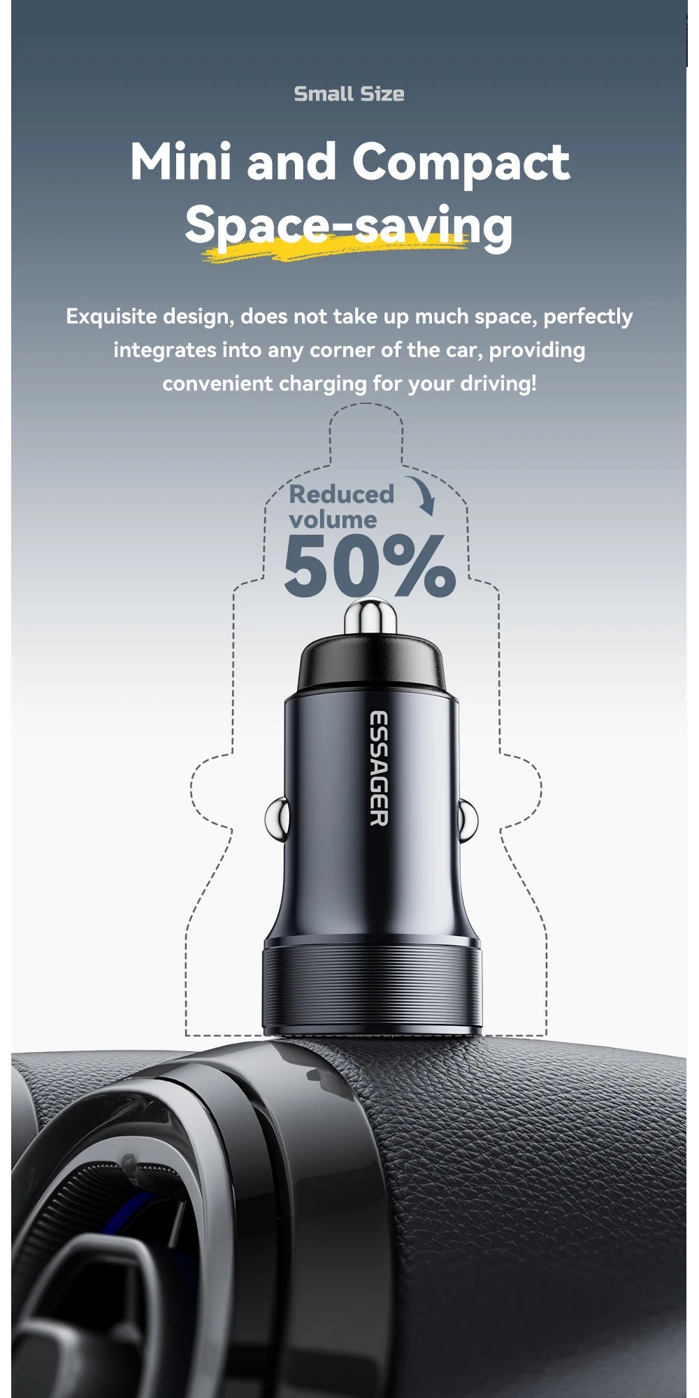 Chargeur ESSAGER USB‑A & Type‑C Charge Rapide PD 30W