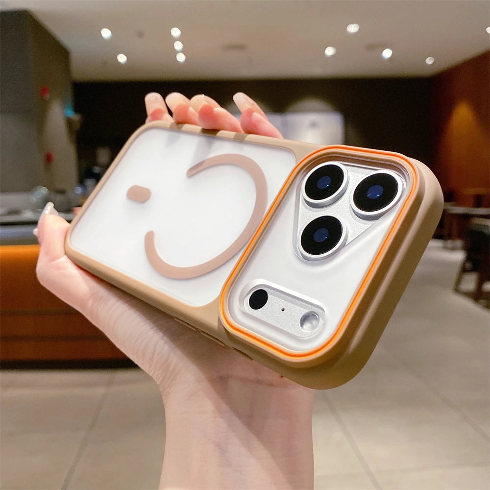 Coque transparente mate givrée compatible MagSafe en TPU magnétique pour iPhone