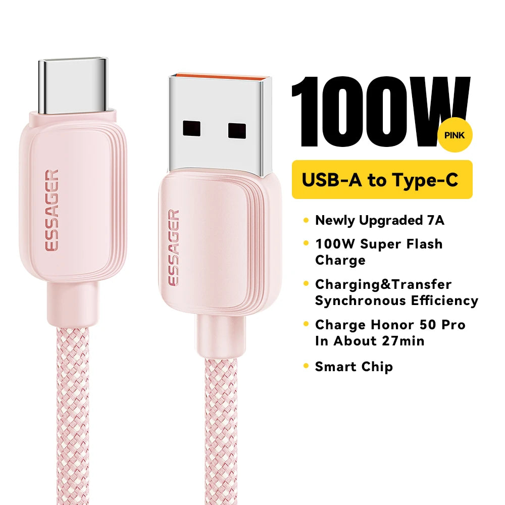 Câble ESSAGER 7A 100W USB A - Type‑C