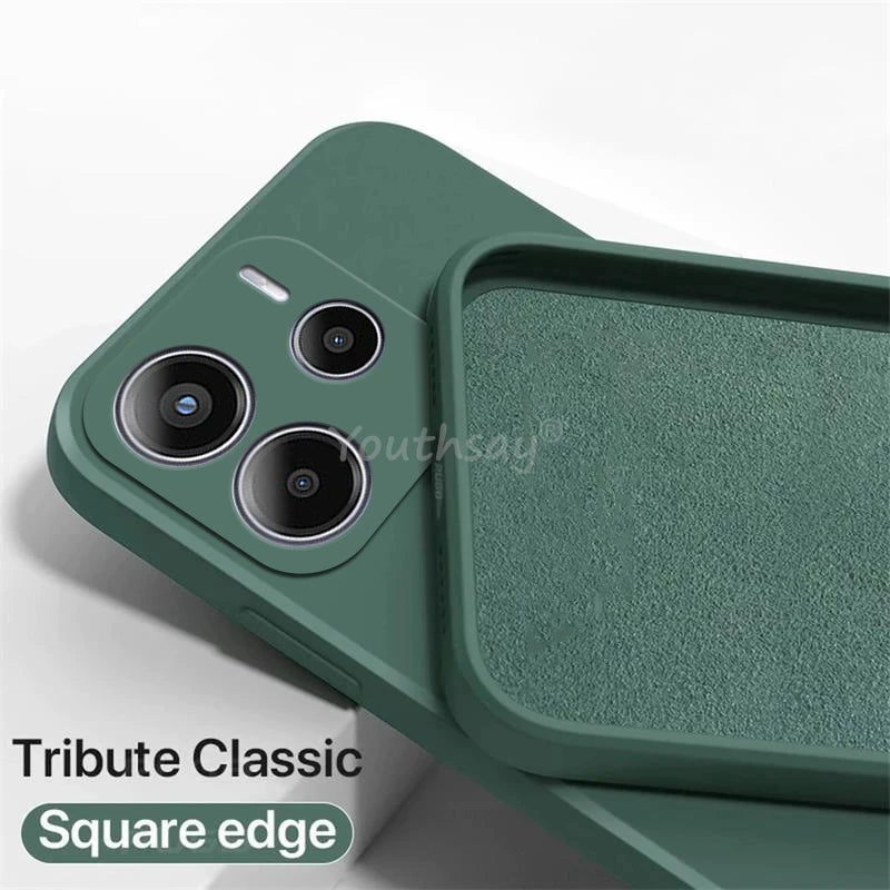 Coque en silicone liquide unie pour Xiaomi – Protection anti‑chute pour Redmi Note 14 / 14 Pro Plus