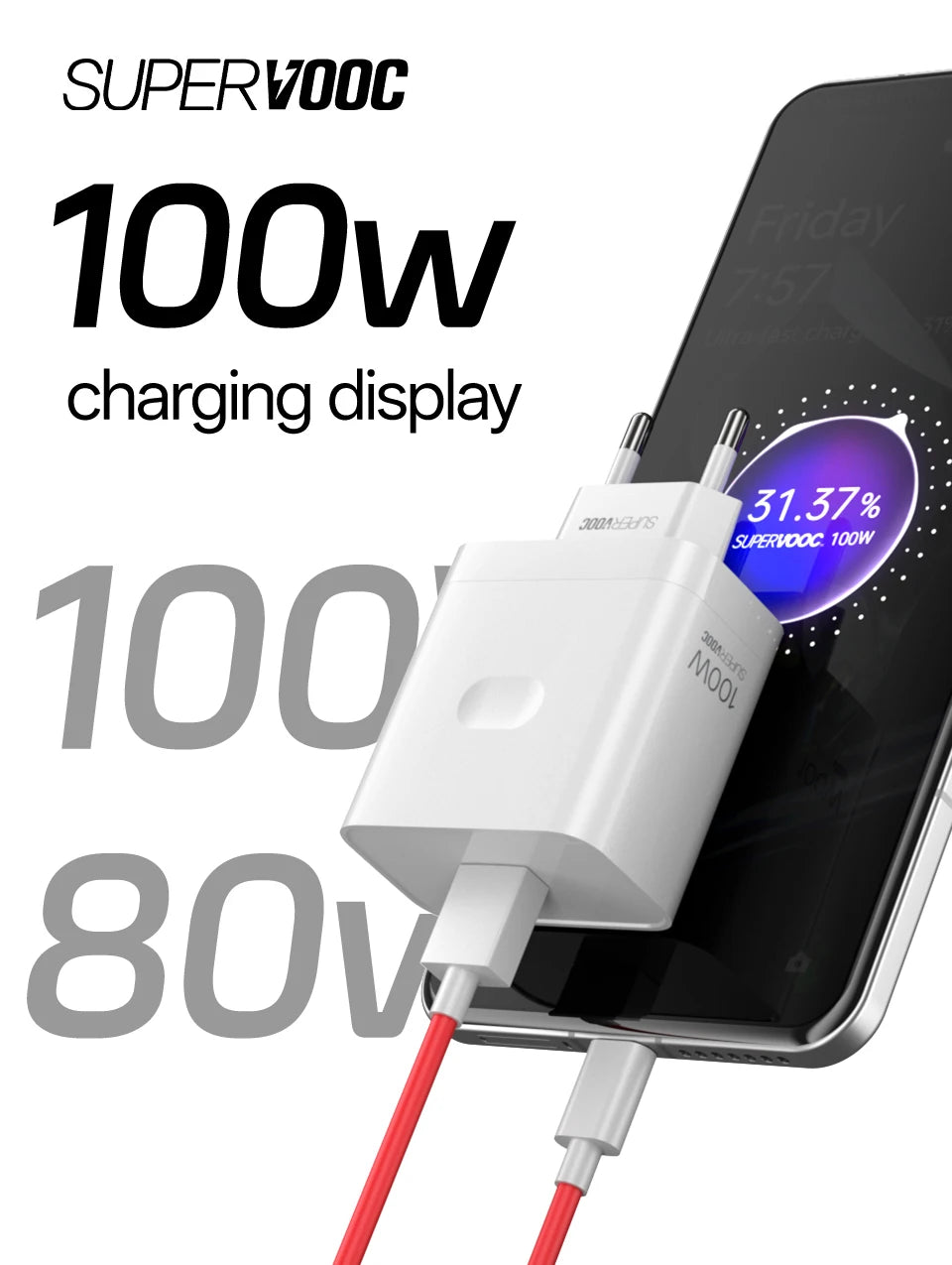 Chargeur OnePlus SUPERVOOC 100W / 80W