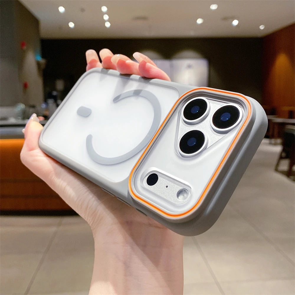 Coque transparente mate givrée compatible MagSafe en TPU magnétique pour iPhone