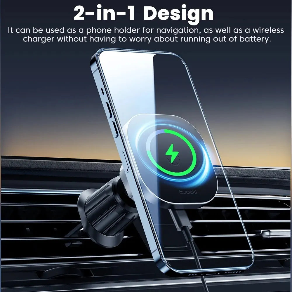 Toocki chargeur magnétique sans fil pour voiture support de téléphone de voiture sortie d'air 15W chargeur de charge rapide dans la voiture pour iPhone 15 14 13 12 Pro Max