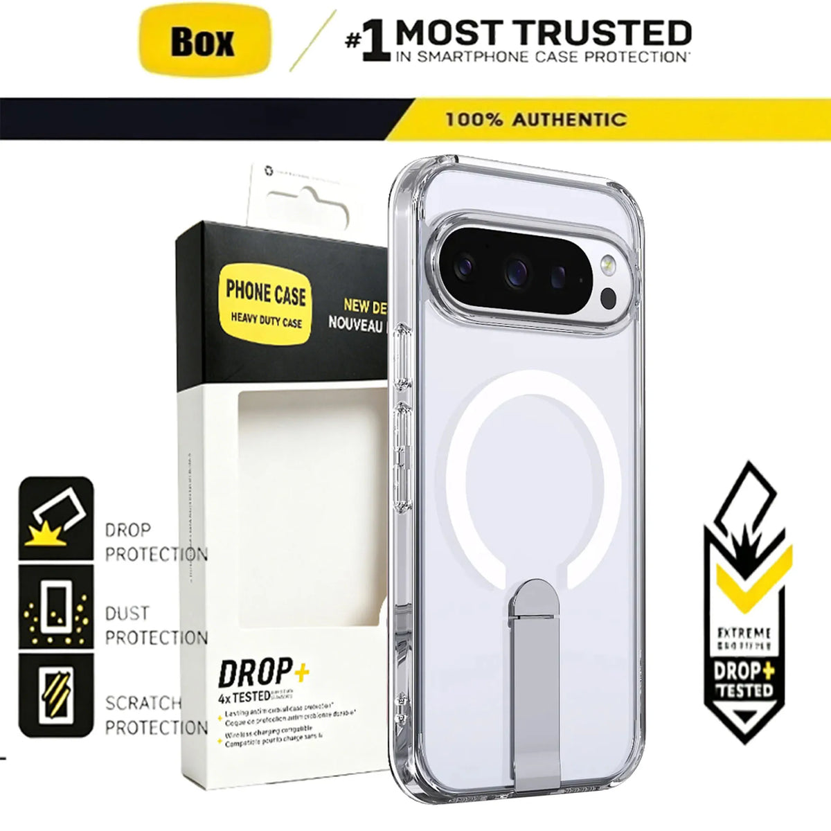 Coque Magnétique avec Support pour Google Pixel 11, 10 et 9