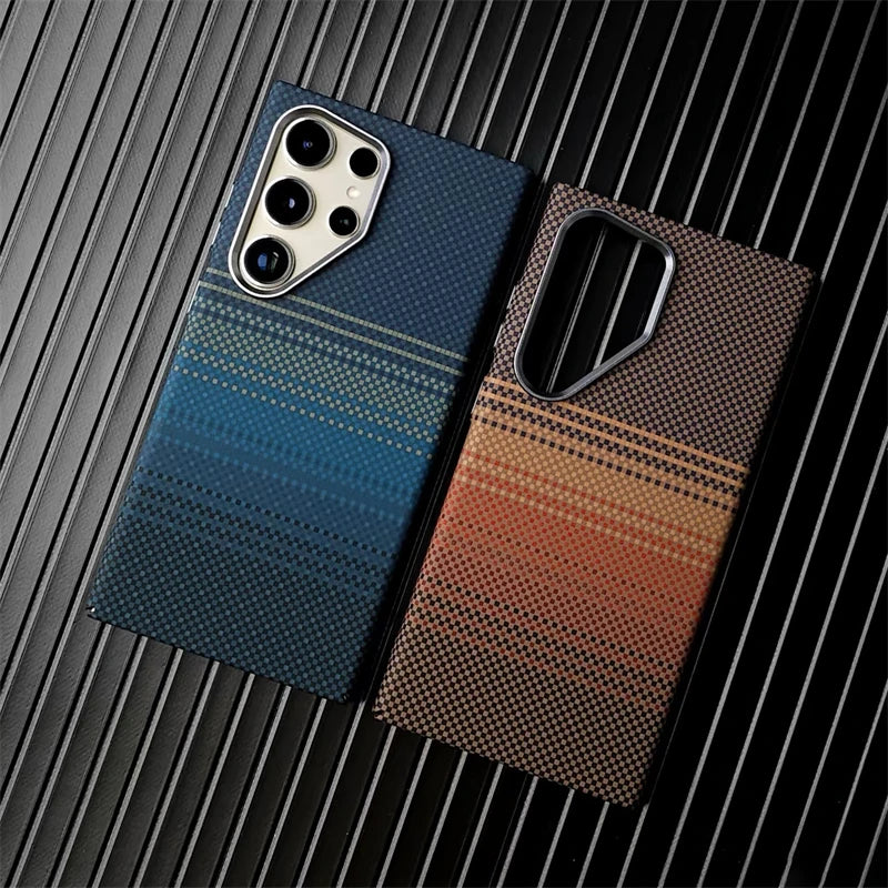 Pour Samsung Galaxy S26Ultra S26 S25 S24 S23 Ultra Plus, coque en fibre de carbone, MagSafe, charge sans fil, alliage, objectif, coque rigide
