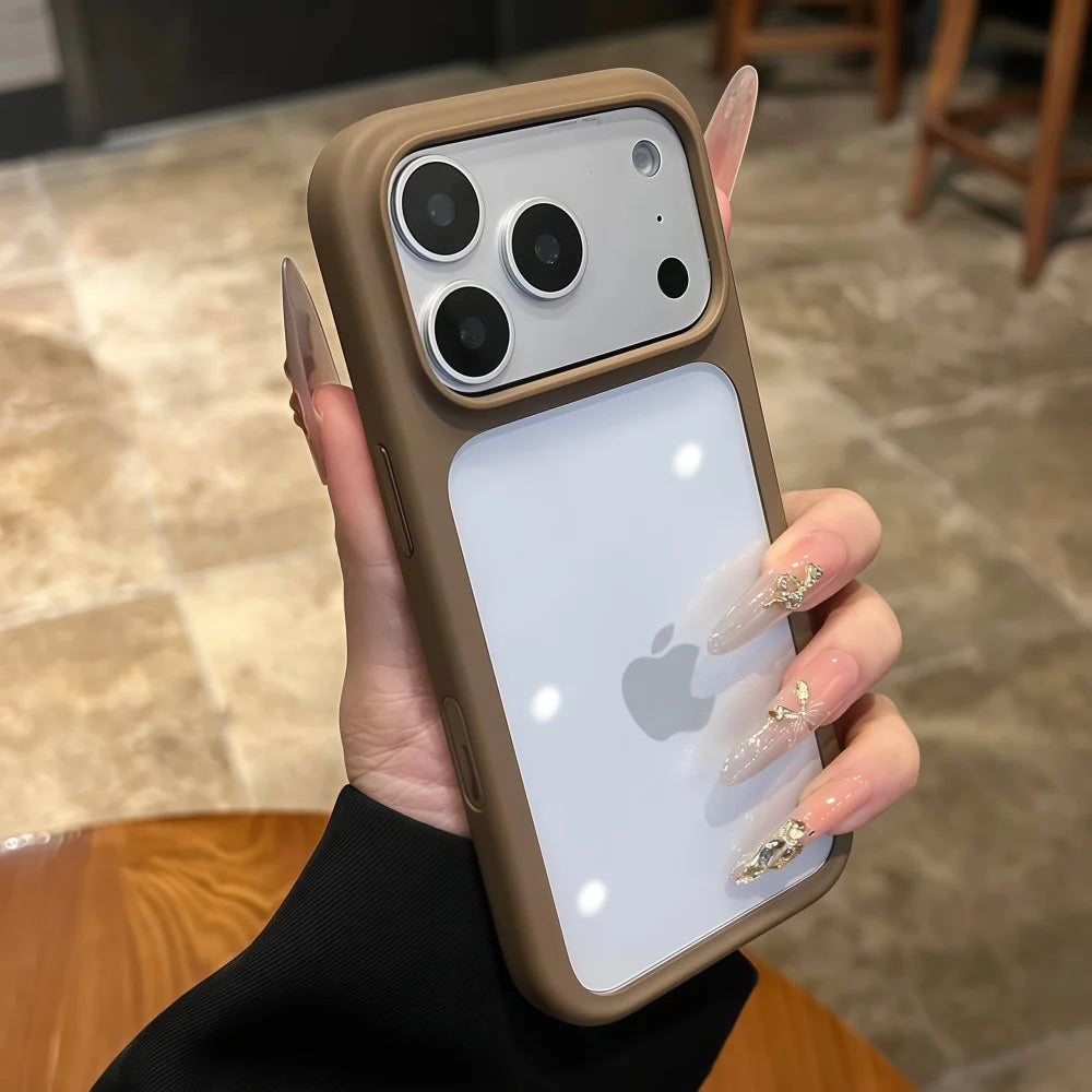 Coque transparente cristal pour iPhone compatible avec tous les modèles d’iPhone 11 à 17 Pro Max.