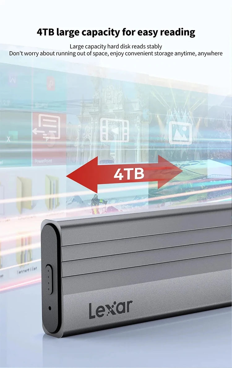 Boîtier Lexar E300 M.2 SSD Original – USB 3.2 Gen 2 Type‑C 10Gbps