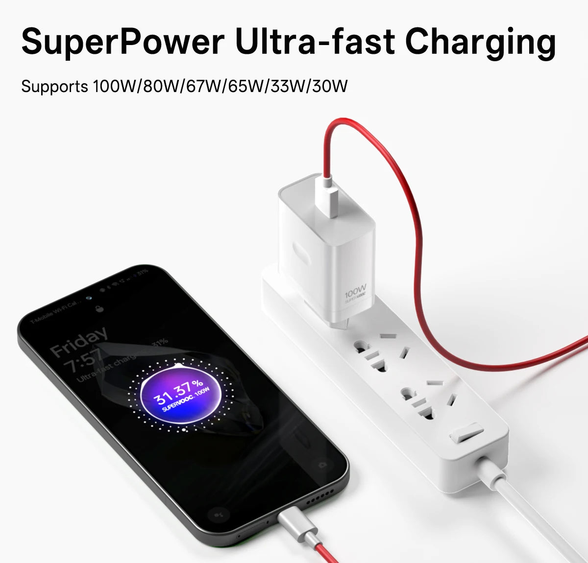 Chargeur OnePlus SUPERVOOC 100W / 80W