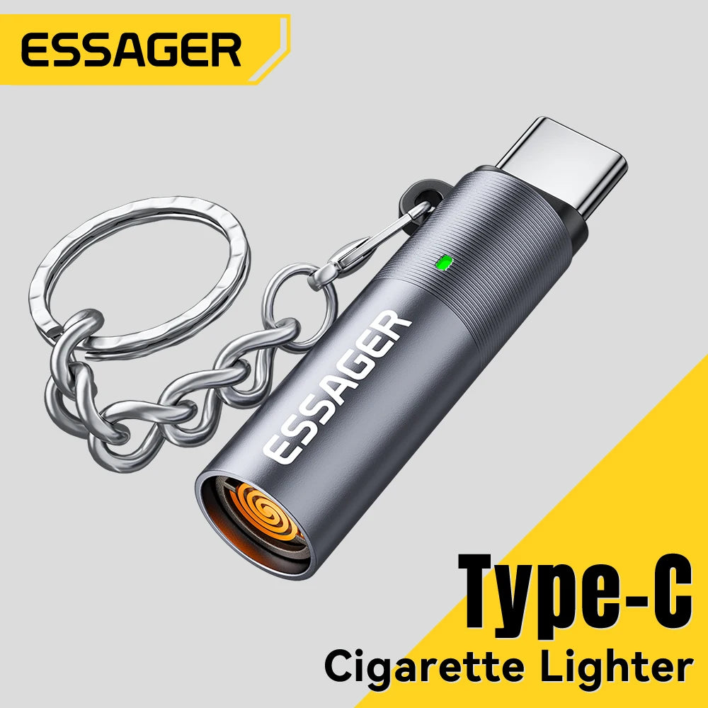 Mini Allume‑Cigare Électronique ESSAGER Type‑C – Sans Flamme, Chauffage Tungstène, Compatible OTG