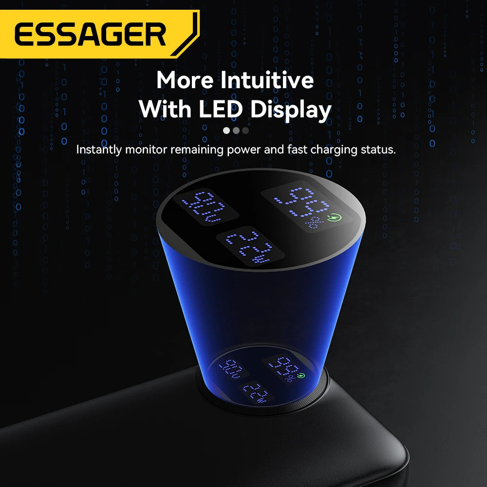 Essager Power Bank 22.5W avec Câble Intégré – Affichage Numérique – 20000mAh / 10000mAh