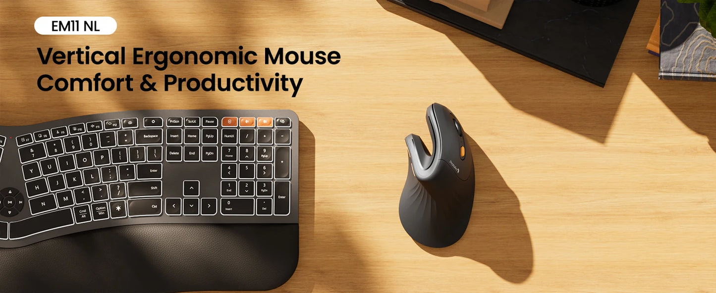 Souris Ergonomique 58° Sans Fil – BT1/BT2/2.4G – DPI 1000/1600/2400 – PC/Mac/iPad