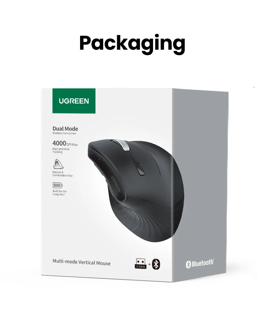 UGREEN-Souris Verticale Sans Fil, Bluetooth
