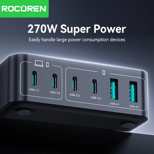 Chargeur Rocoren 270W multifonction (6‑en‑1) Station d’alimentation