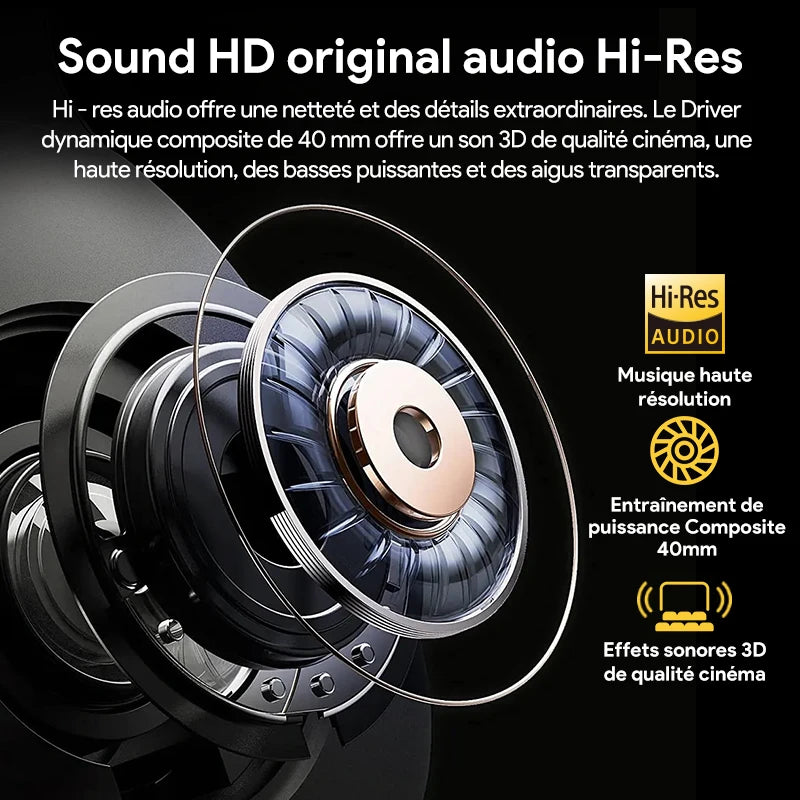 QCY H3 Hi-Res Audio Headphones for Gaming, Music and Calls.