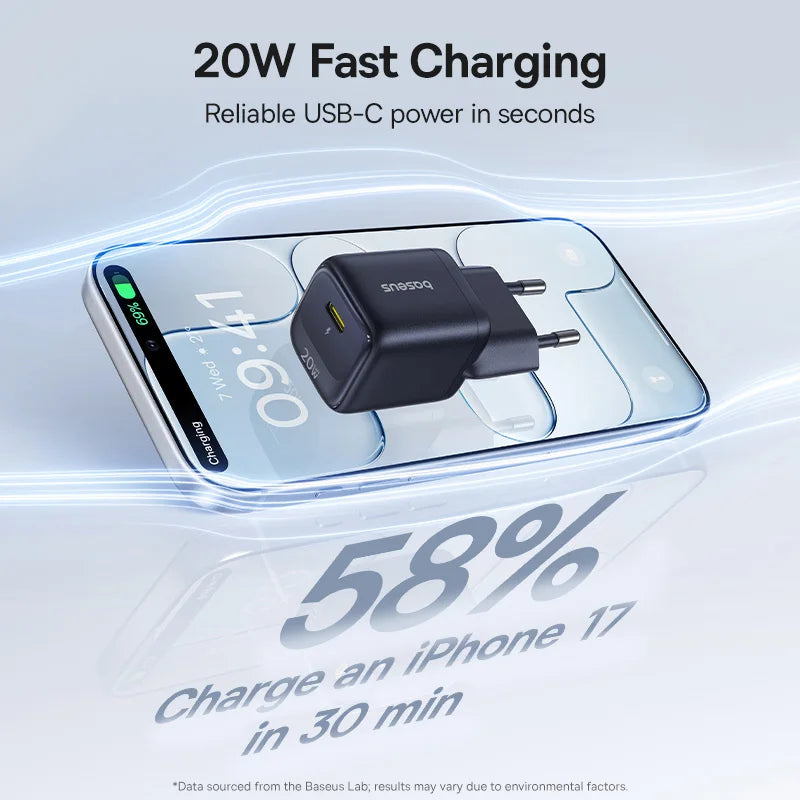 Chargeur Baseus USB Type‑C 20W Rapide