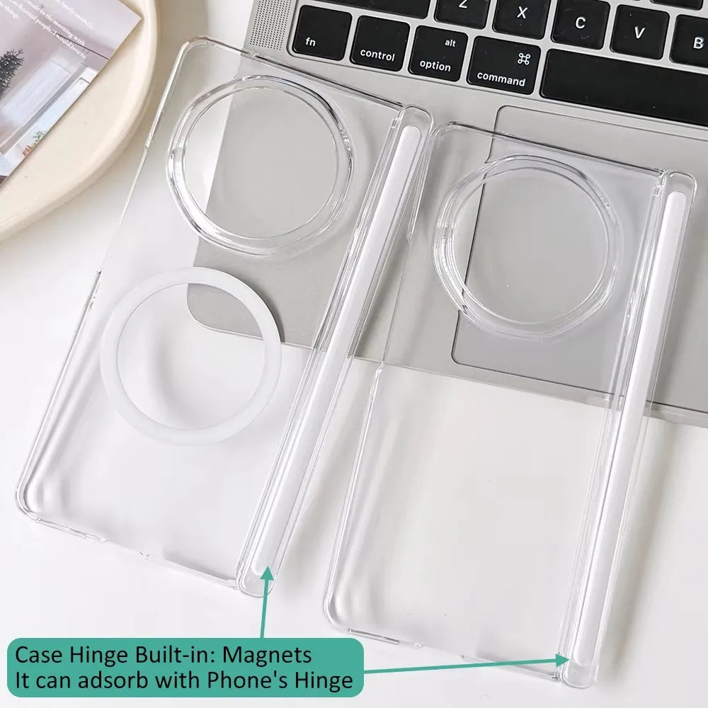 Coque Transparente Magnétique avec Protection de Charnière Compatible MagSafe pour Honor Magic V6 / V5 / V3
