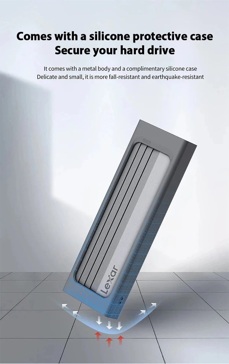 Boîtier Lexar E300 M.2 SSD Original – USB 3.2 Gen 2 Type‑C 10Gbps