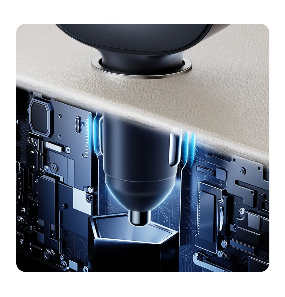 Chargeur voiture Baseus 60W câble rétractable 30W + port Type‑C 30W