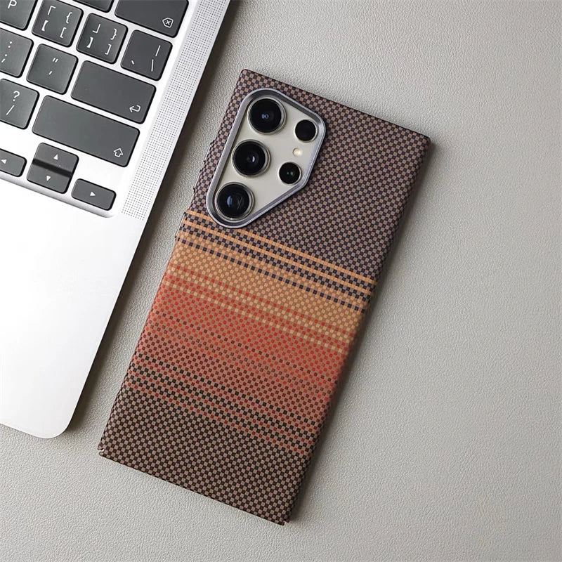 Pour Samsung Galaxy S26Ultra S26 S25 S24 S23 Ultra Plus, coque en fibre de carbone, MagSafe, charge sans fil, alliage, objectif, coque rigide