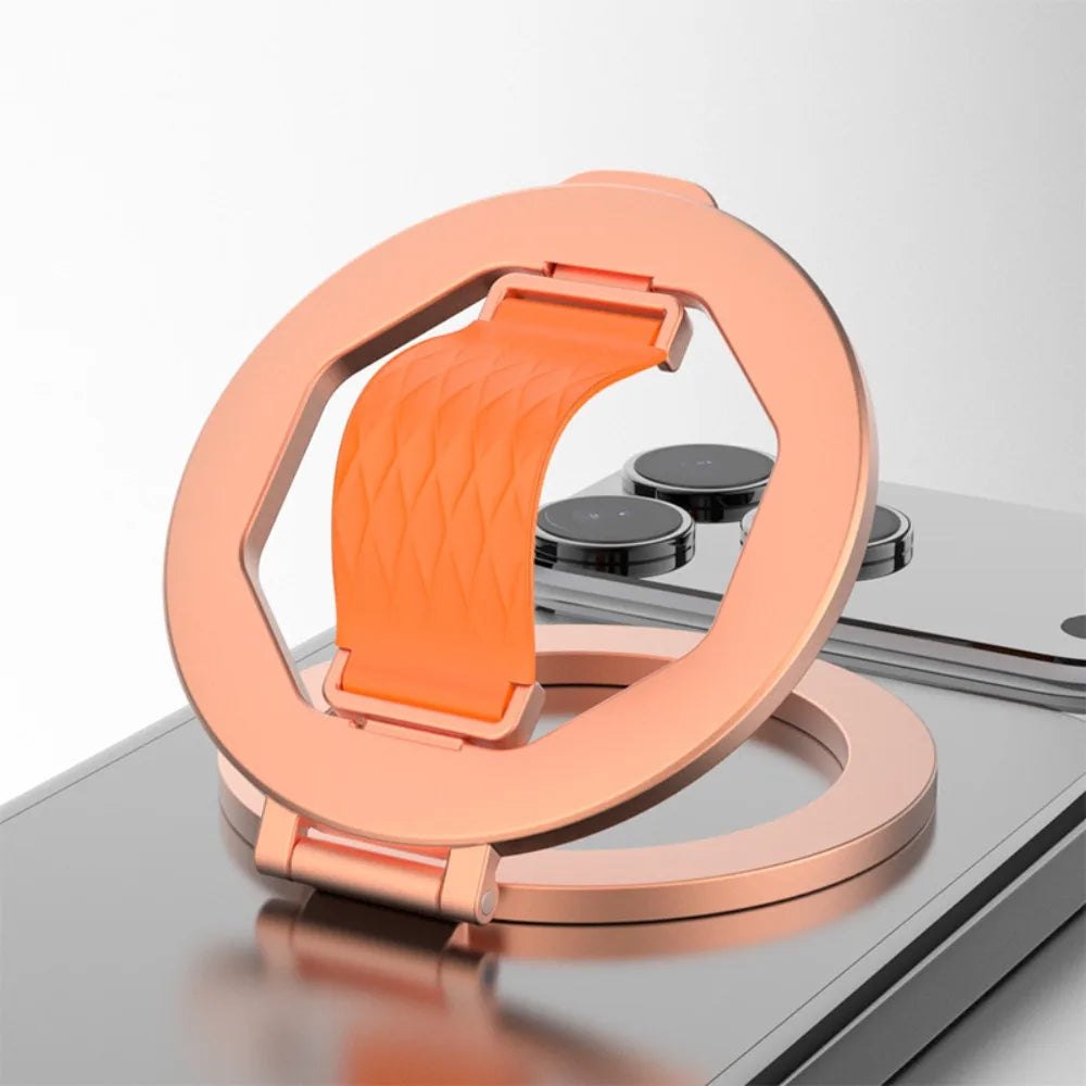 Support magnétique de téléphone rotatif à 360° avec anneau pliable en métal