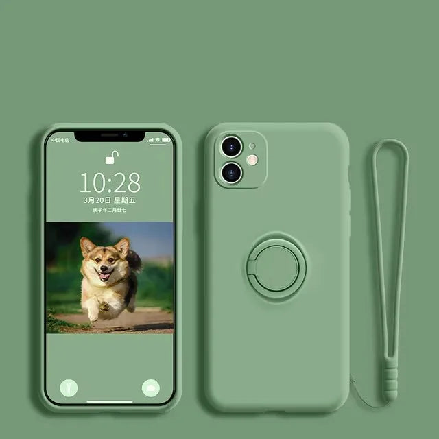 Coque de téléphone avec support magnétique en Silicone liquide de luxe, étui arrière pour XiaoMi 13T 14T 15 Redmi 13C 4G Note 12 13 14 Pro Plus 5G